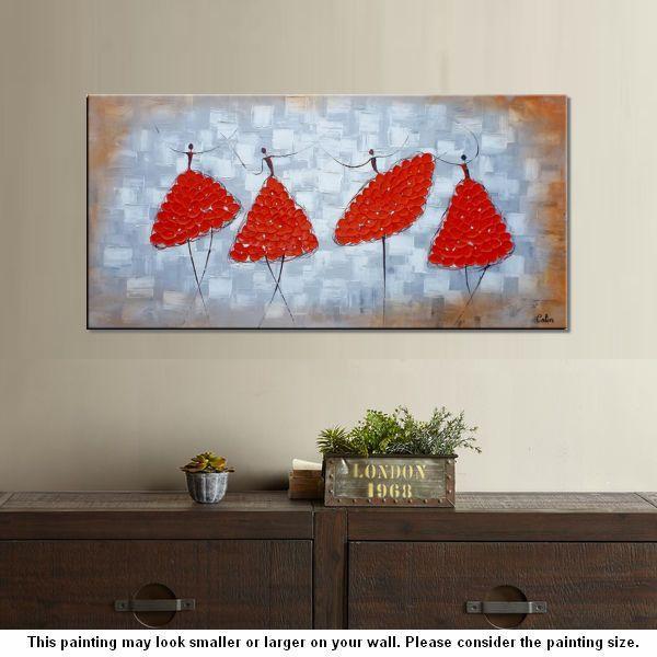 Modern Canvas Painting for Sale, Impasto Painting, Acrylic Abstract Painting, Ballet Dancer Painting, Modern Paintings, Paintings for Dining Room-HomePaintingDecor