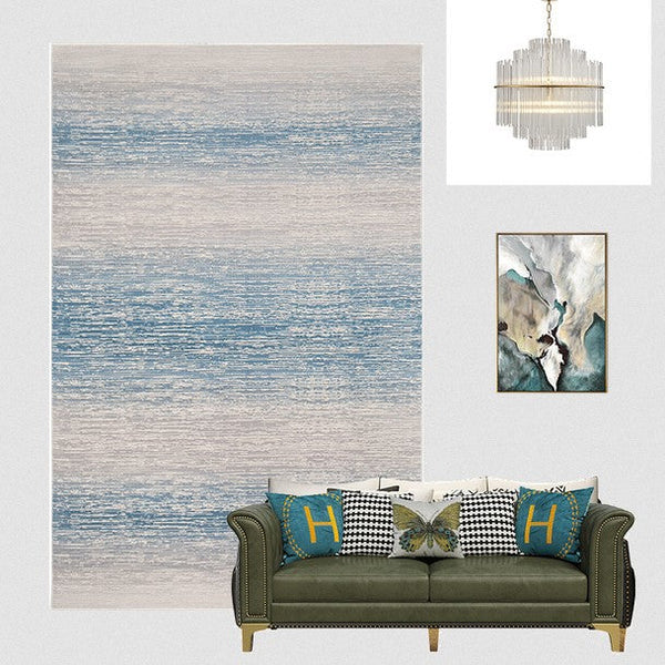 Oversized Geometric Modern Rug Placement Ideas for Bedroom, Blue Contemporary Rugs for Dining Room, Abstract Modern Rug Ideas for Living Room, Simple Modern Rugs for Office-HomePaintingDecor