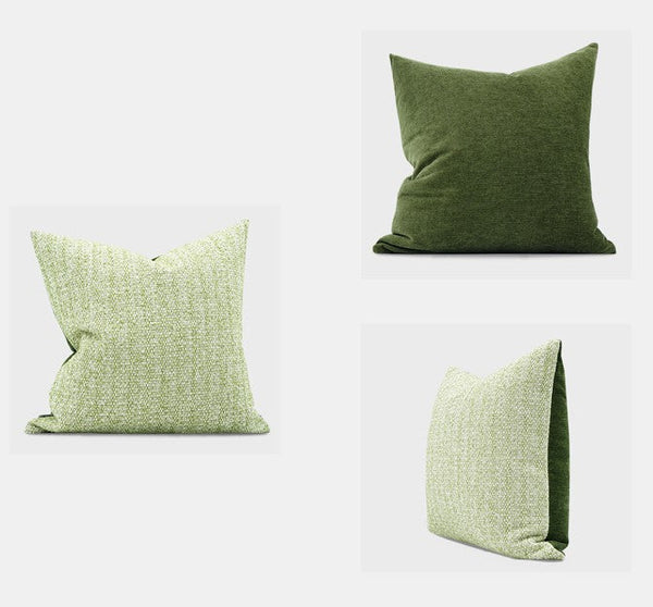 Green White Modern Sofa Pillows, Large Square Modern Throw Pillows for Couch, Simple Throw Pillow for Interior Design, Large Decorative Throw Pillows-HomePaintingDecor