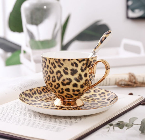 Unique Ceramic Coffee Cups and Saucers, Creative Ceramic Coffee Cups, Beautiful British Tea Cups, Creative Bone China Porcelain Tea Cup Set-HomePaintingDecor