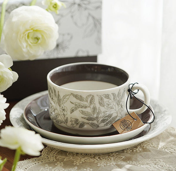 Vintage Bone China Porcelain Tea Cup Set, Unique British Tea Cup and Saucer in Gift Box, Royal Ceramic Cups, Elegant Ceramic Coffee Cups-HomePaintingDecor