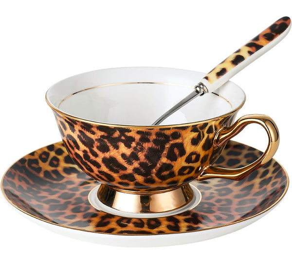 Creative Bone China Porcelain Tea Cup Set, Modern Ceramic Cups, Elegant Ceramic Coffee Cups, Unique Tea Cups and Saucers in Gift Box-HomePaintingDecor