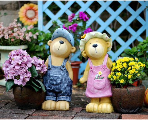 Garden Animal Sculpture Bear Statues, Garden Decor Ideas, Outdoor Garden Decoration, Animal Statues, Garden Ornament, Villa Courtyard Decor-HomePaintingDecor