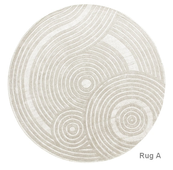 Modern Wool Rugs under Coffee Table, Contemporary Modern Wool Rugs for Bedroom, Contemporary Modern Rugs for Living Room, Geometric Modern Round Rugs-HomePaintingDecor