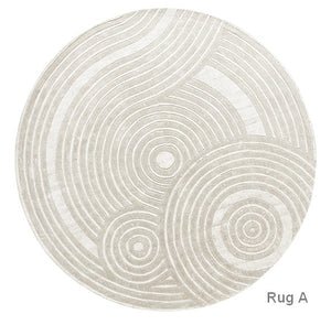Modern Wool Rugs under Coffee Table, Contemporary Modern Wool Rugs for Bedroom, Contemporary Modern Rugs for Living Room, Geometric Modern Round Rugs-HomePaintingDecor