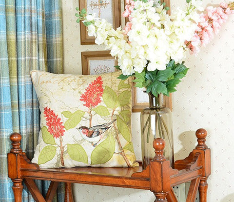 Pillows for Farmhouse, Living Room Throw Pillows, Decorative Sofa Pillows, Bird Throw Pillows, Embroidery Throw Pillows, Rustic Pillows for Couch-HomePaintingDecor