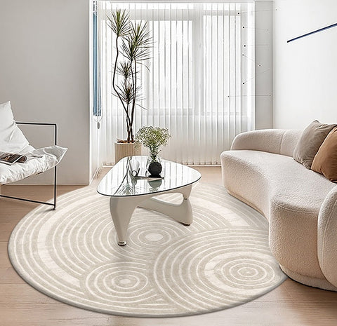 Contemporary Modern Rugs for Living Room, Geometric Modern Round Rugs, Modern Wool Rugs under Coffee Table, Contemporary Modern Wool Rugs for Dining Room-HomePaintingDecor