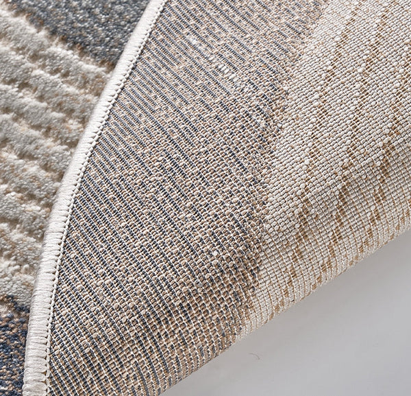 Abstract Contemporary Round Rugs, Geometric Modern Rugs for Bedroom, Modern Rugs for Dining Room, Modern Area Rugs under Coffee Table-HomePaintingDecor