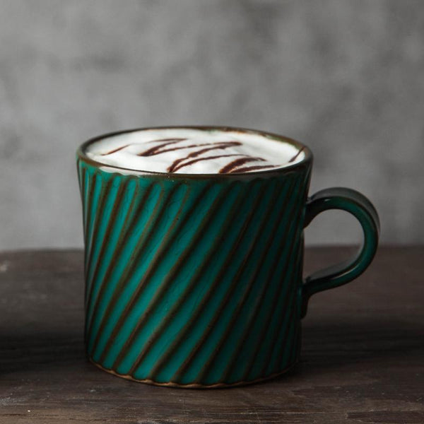 Handmade Pottery Coffee Cup, Cappuccino Coffee Mug, Large Capacity Coffee Cup, Pottery Tea Cup-HomePaintingDecor
