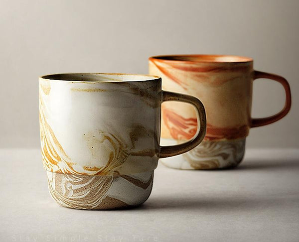 Large Handmade Pottery Coffee Cup, Large Tea Cup, Ceramic Coffee Mug, Large Capacity Coffee Cup-HomePaintingDecor