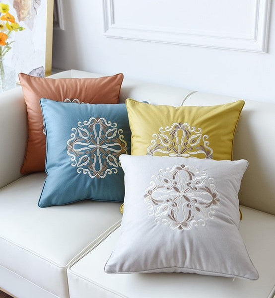 Modern Sofa Pillows, Flower Pattern Decorative Throw Pillows, Contemporary Throw Pillows, Large Decorative Pillows for Living Room-HomePaintingDecor