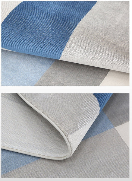 Abstract Modern Rugs for Living Room, Grey Blue Contemporary Modern Rugs, Extra Large Modern Rugs under Dining Room Table, Large Geometric Carpets-HomePaintingDecor