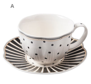 Creative Bone China Porcelain Tea Cup Set, Elegant Modern Ceramic Coffee Cups, Unique Porcelain Cup and Saucer, Afternoon British Tea Cups-HomePaintingDecor