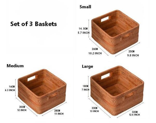 Storage Basket for Shelves, Rectangle Storage Basket for Toys, Storage Baskets for Bathroom, Kitchen Storage Baskets-HomePaintingDecor