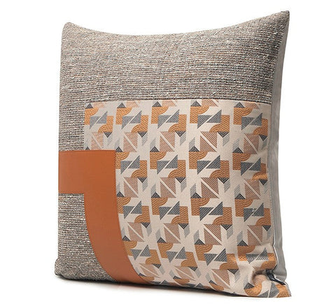 Modern Throw Pillows for Living Room, Large Simple Modern Pillows, Decorative Modern Sofa Pillows, Brown Orange Modern Throw Pillows for Couch-HomePaintingDecor