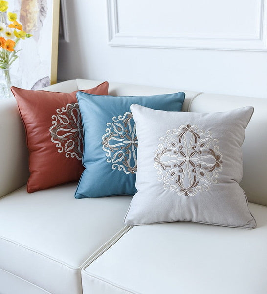Large Decorative Pillows for Living Room, Modern Sofa Pillows, Flower Pattern Decorative Throw Pillows, Contemporary Throw Pillows-HomePaintingDecor