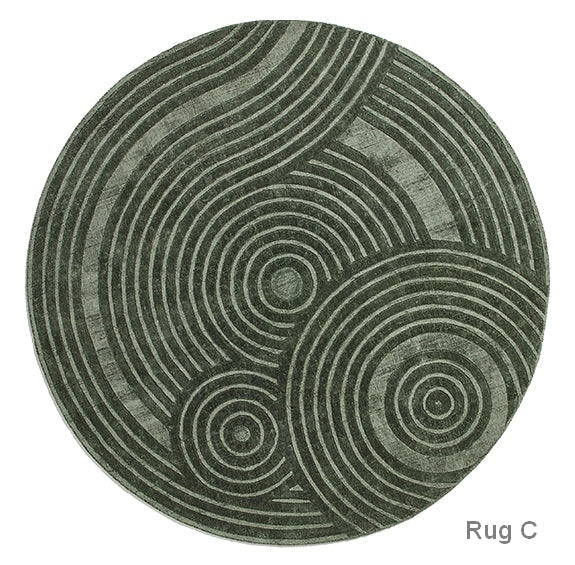 Modern Wool Rugs under Coffee Table, Contemporary Modern Wool Rugs for Bedroom, Contemporary Modern Rugs for Living Room, Geometric Modern Round Rugs-HomePaintingDecor