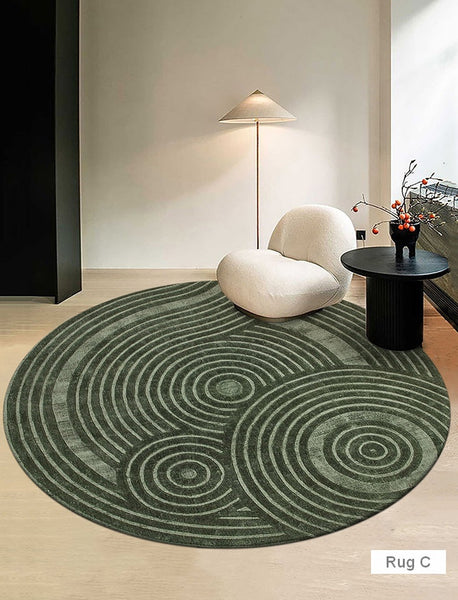Modern Wool Rugs under Coffee Table, Contemporary Modern Wool Rugs for Bedroom, Contemporary Modern Rugs for Living Room, Geometric Modern Round Rugs-HomePaintingDecor