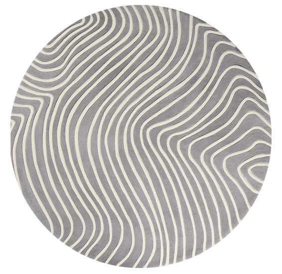 Modern Wool Rugs under Coffee Table, Contemporary Modern Rugs for Living Room, Geometric Modern Rugs, Abstract Modern Round Rugs for Bedroom-HomePaintingDecor