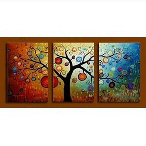 Abstract Art, Tree of Life Painting, Canvas Painting, 3 Piece Wall Art, Modern Artwork, Abstract Painting-HomePaintingDecor