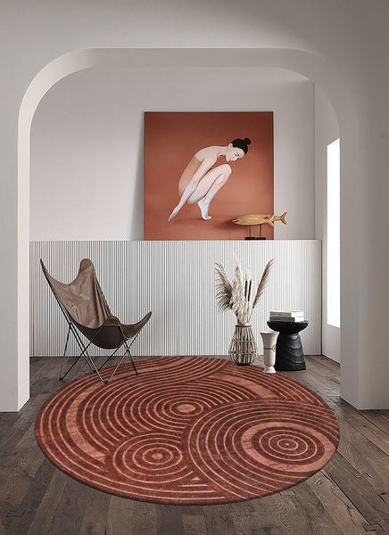 Modern Wool Rugs under Coffee Table, Contemporary Modern Wool Rugs for Bedroom, Contemporary Modern Rugs for Living Room, Geometric Modern Round Rugs-HomePaintingDecor