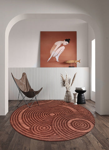 Modern Wool Rugs under Coffee Table, Contemporary Modern Wool Rugs for Bedroom, Contemporary Modern Rugs for Living Room, Geometric Modern Round Rugs-HomePaintingDecor