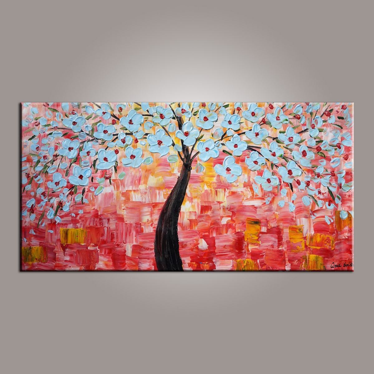 Flower Art, Abstract Art Painting, Tree Painting, Painting on Sale, Canvas Wall Art, Bedroom Wall Art, Canvas Art, Modern Art, Contemporary Art-HomePaintingDecor