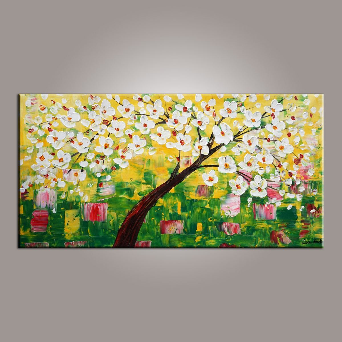 Canvas Wall Art, Flower Tree Painting, Abstract Art Painting, Painting on Sale, Dining Room Wall Art, Canvas Art, Modern Art, Contemporary Art-HomePaintingDecor