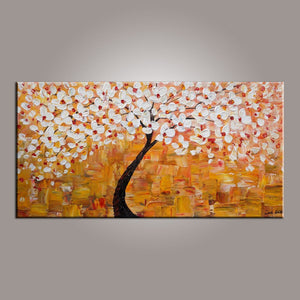 Art on Sale, Flower Tree Painting, Abstract Art Painting, Art on Canvas, Tree of Life Art, Contemporary Art-HomePaintingDecor