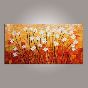 Spring Flower Painting, Painting for Sale, Flower Art, Abstract Art Painting, Canvas Wall Art, Bedroom Wall Art, Canvas Art, Modern Art, Contemporary Art-HomePaintingDecor