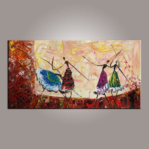 Abstract Painting, Ballet Dancer Art, Canvas Painting, Abstract Art, Hand Painted Art, Bedroom Wall Art-HomePaintingDecor