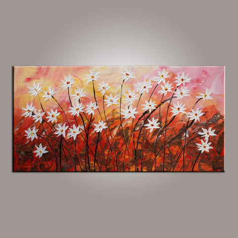 Wall Painting, Canvas Wall Art, Flower Art, Abstract Art Painting, Acrylic Painting, Bedroom Wall Art, Canvas Art, Modern Art, Contemporary Art-HomePaintingDecor