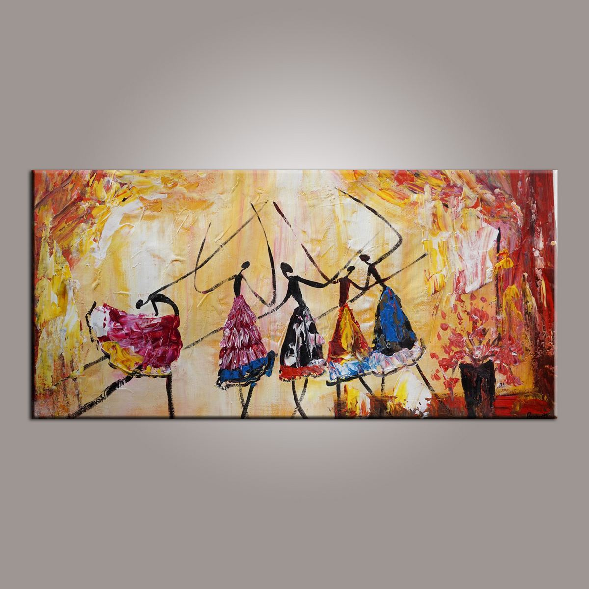 Canvas Painting, Abstract Painting, Large Art, Ballet Dancer Art, Abstract Art, Wall Art, Wall Hanging, Bedroom Wall Art, Modern Art, Painting for Sale-HomePaintingDecor
