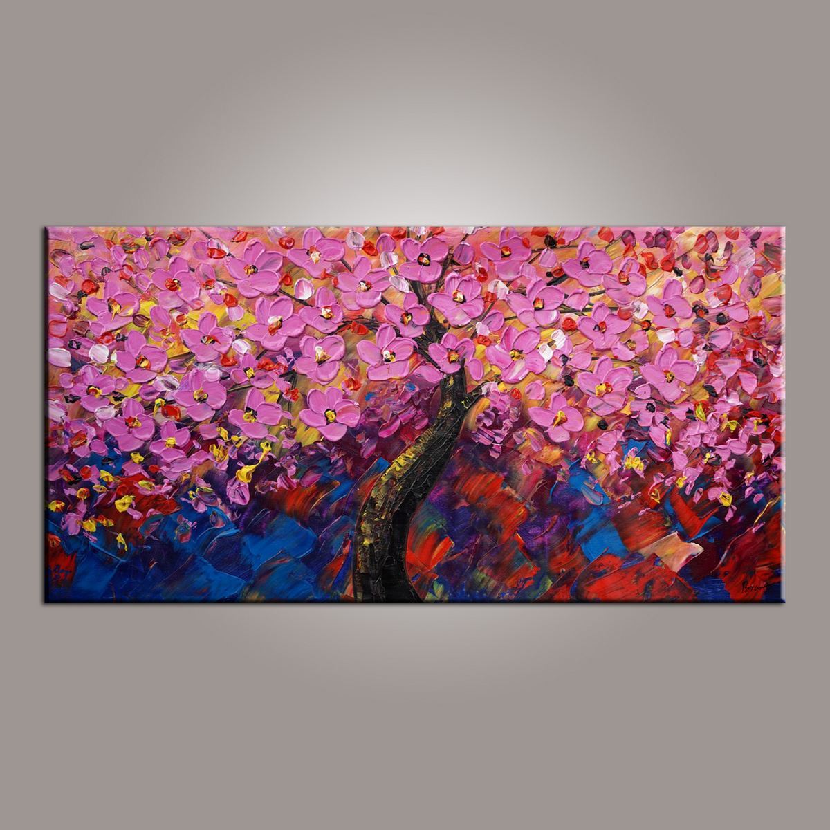 Painting for Sale, Tree Painting, Abstract Art Painting, Flower Oil Painting, Canvas Wall Art, Bedroom Wall Art, Canvas Art, Modern Art, Contemporary Art-HomePaintingDecor