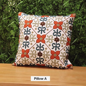 Cotton Flower Decorative Pillows, Decorative Sofa Pillows, Embroider Flower Cotton Pillow Covers, Farmhouse Decorative Throw Pillows for Couch-HomePaintingDecor