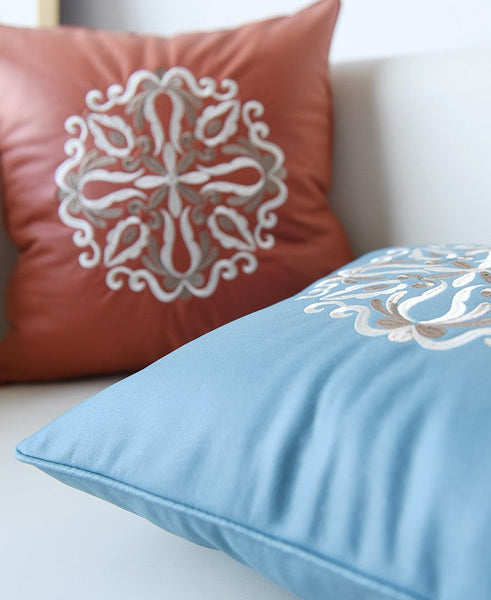 Flower Pattern Decorative Throw Pillows, Modern Sofa Pillows, Contemporary Throw Pillows, Large Decorative Pillows for Living Room-HomePaintingDecor
