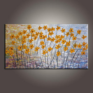 Art Painting, Flower Art, Modern Art, Contemporary Art, Abstract Art Painting, Canvas Wall Art, Living Room Wall Art, Canvas Art-HomePaintingDecor