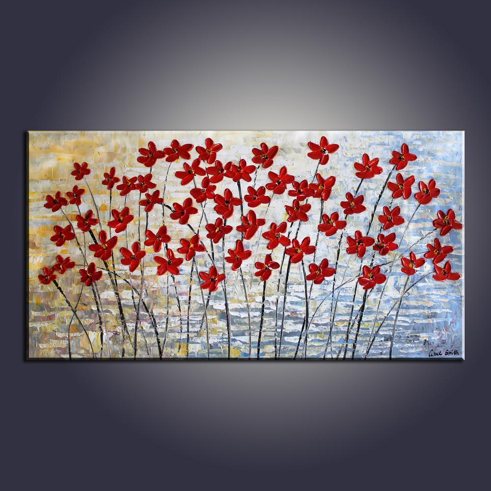 Art Painting, Flower Art, Contemporary Art, Modern Art, Abstract Art Painting, Canvas Wall Art, Living Room Wall Art, Canvas Art-HomePaintingDecor