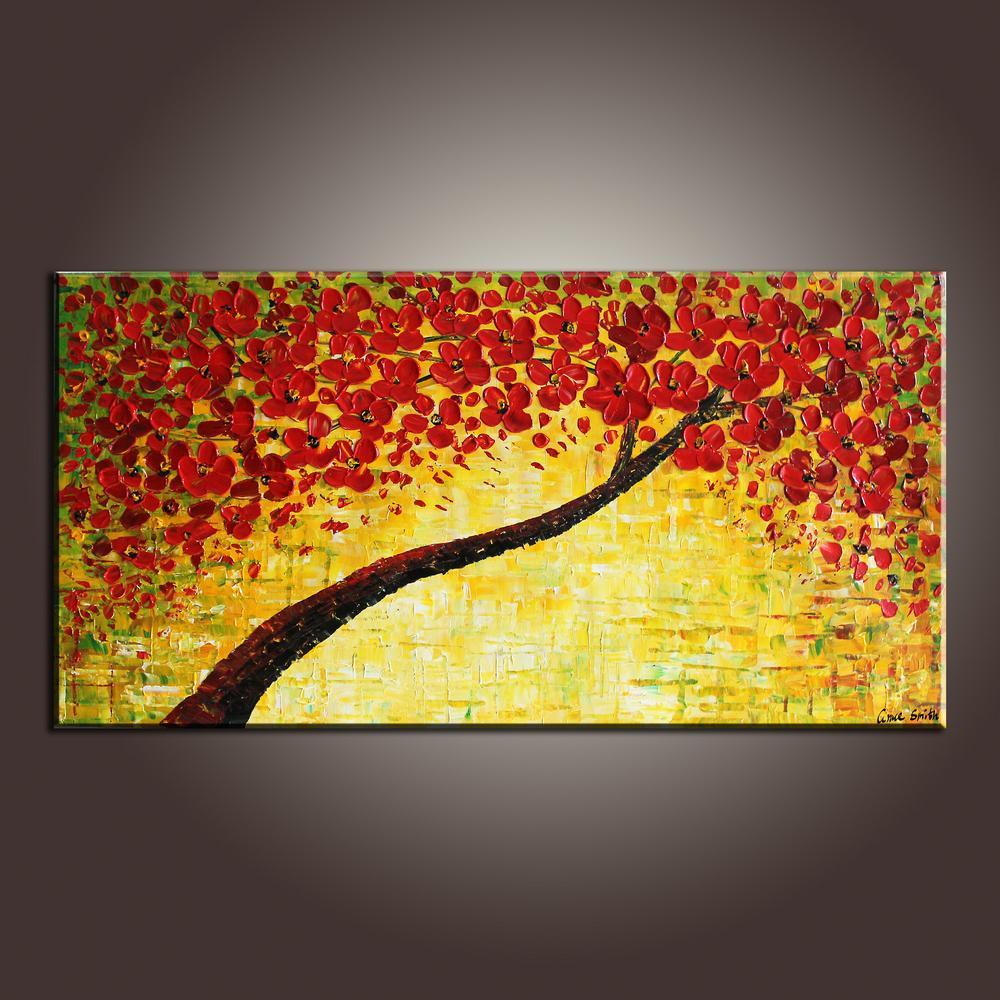 Modern Art, Art Painting, Contemporary Art, Flower Art, Abstract Art Painting, Canvas Wall Art, Living Room Wall Art, Canvas Art-HomePaintingDecor