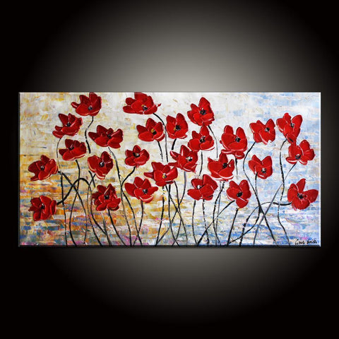 Flower Art, Modern Art, Art Painting, Contemporary Art, Abstract Art Painting, Canvas Wall Art, Living Room Wall Art, Canvas Art-HomePaintingDecor