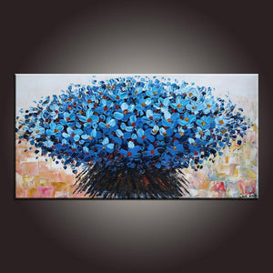 Modern Art, Flower Painting, Art on Canvas, Contemporary Art, Abstract Art Painting, Canvas Wall Art, Dining Room Wall Art, Canvas Art-HomePaintingDecor