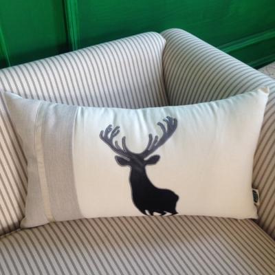 Embroider Elk Cotton Pillow Cover, Decorative Throw Pillow, Sofa Pillows, Home Decor-HomePaintingDecor