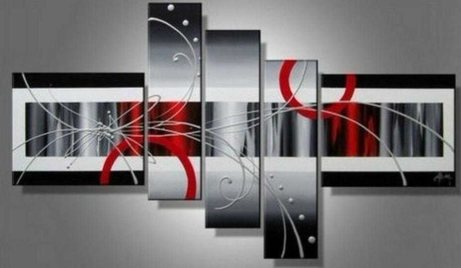 Abstract Canvas Painting, Huge Wall Art Paintings on Canvas, Acrylic Painting for Living Room, 5 Piece Wall Painting, Hand Painted Art-HomePaintingDecor