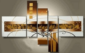 Canvas Painting, Hand Painted Art, Group Art, Huge Wall Art, Acrylic Art, 5 Piece Wall Art, Large Wall Art, Abstract Painting, Abstract Art, Canvas Painting-HomePaintingDecor
