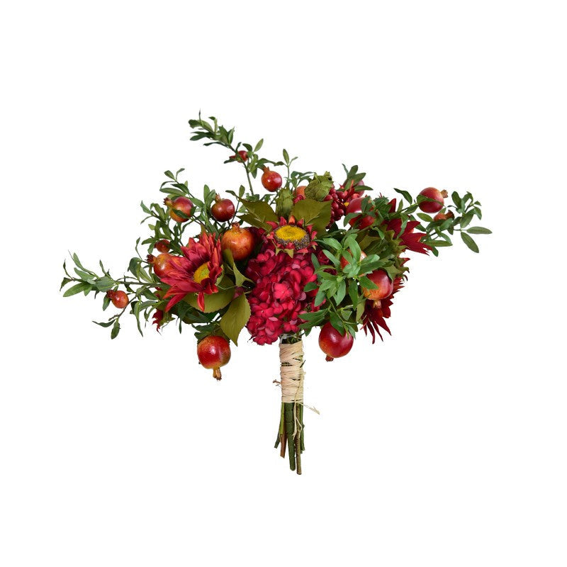 Beautiful Flower Arrangement for Home Decoration, Large Bunch of Pomegranate Branch, Table Centerpiece, Real Touch Artificial Floral for Dining Room-HomePaintingDecor