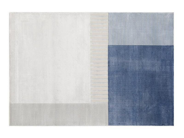 Simple Blue Modern Rugs for Office, Contemporary Modern Rugs for Bedroom, Abstract Geometric Modern Rugs for Living Room, Large Blue Modern Area Rugs, Dining Room Modern Area Rugs-HomePaintingDecor