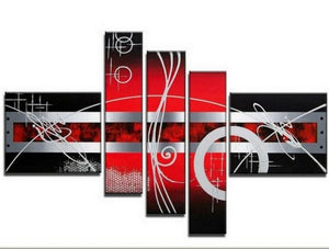 Canvas Wall Art, Canvas Painting, Huge Art, 5 Piece Wall Art, Large Wall Art, Abstract Painting, Hand Painted Art, Group Art-HomePaintingDecor