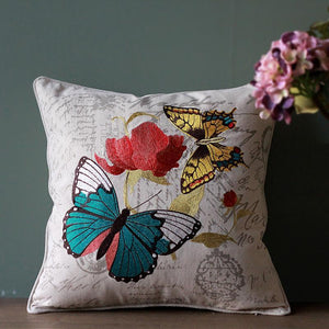 Decorative Throw Pillows, Butterfly Cotton and linen Pillow Cover, Sofa Decorative Pillows, Decorative Pillows for Couch-HomePaintingDecor