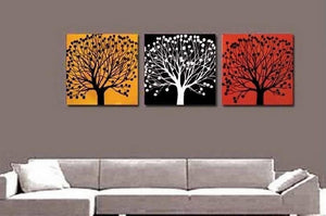 Tree of Life Painting, Abstract Painting, Large Oil Painting, Living Room Wall Art, Modern Art, 3 Piece Wall Art, Huge Art-HomePaintingDecor