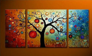 Heavy Texture Painting, Tree of Life Painting, 3 Piece Canvas Painting, Extra Large Painting, Huge Art-HomePaintingDecor